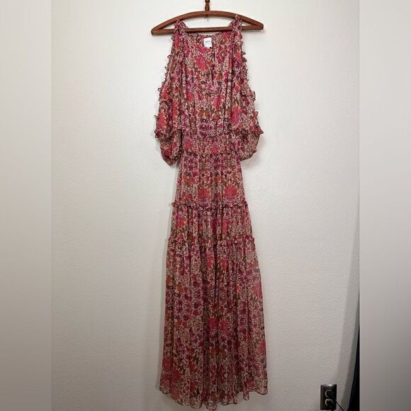 MISA Laila Maxi Cutout Dress in Hibiscus Flora Size XS - Picture 3 of 11